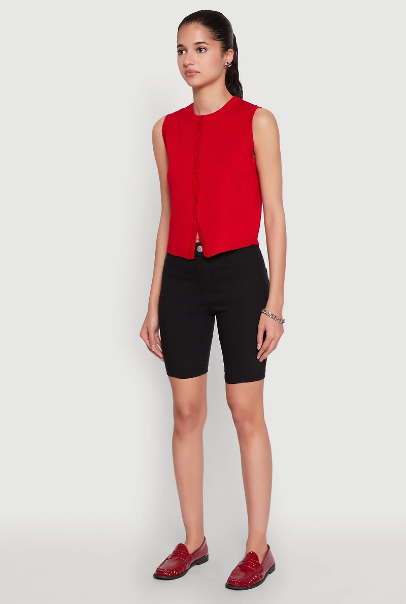 Womens Hyper Stretch Pintuck Bermuda Shorts,