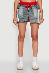 Womens Trendy High Waisted Contrast Trim Sweatshorts, Multi,