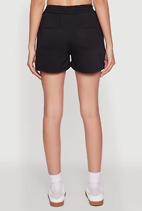 Womens Trendy High Waisted Contrast Trim Sweatshorts, Multi, Size L