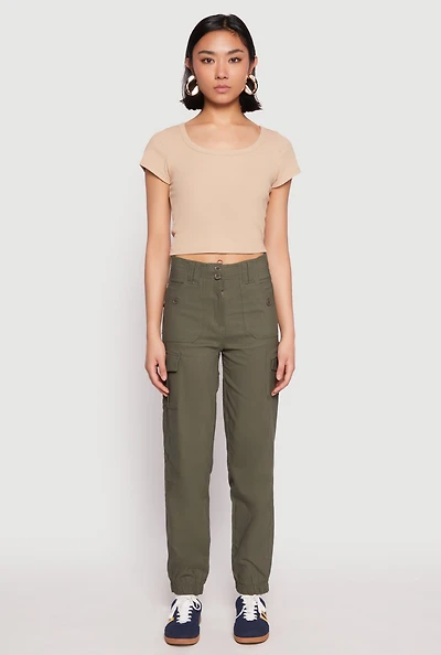 Womens Hyperstretch Cargo Pants, Green, Size S