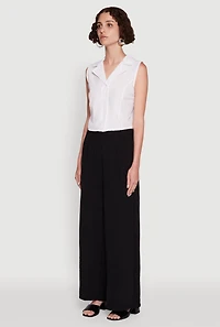 Womens Trendy High Waisted Wide-Leg Palazzo Pants,