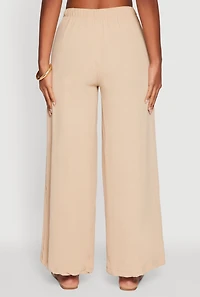 Womens Trendy High Waisted Wide-Leg Palazzo Pants, Khaki, Size XL