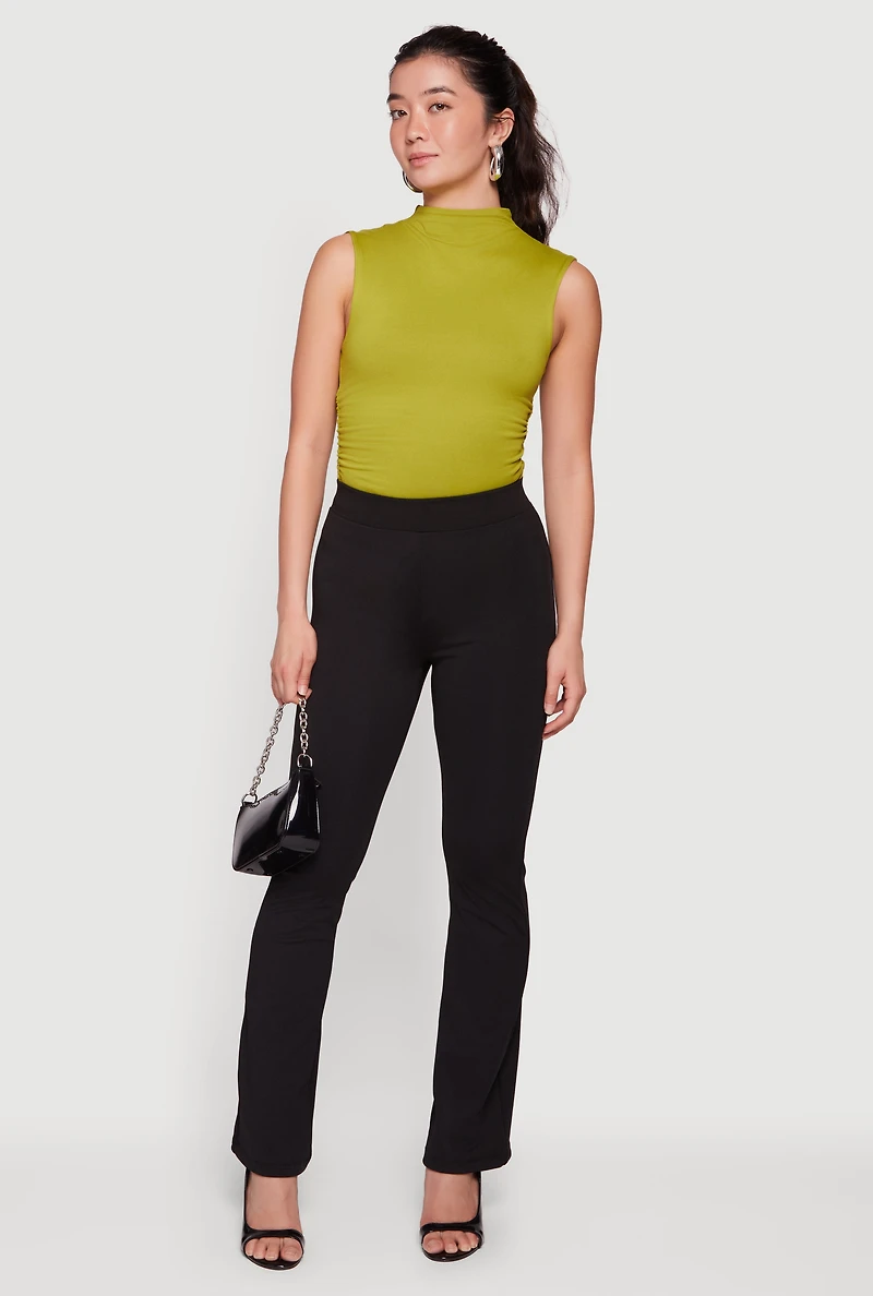 High Waisted Boot Cut Pull On Pants