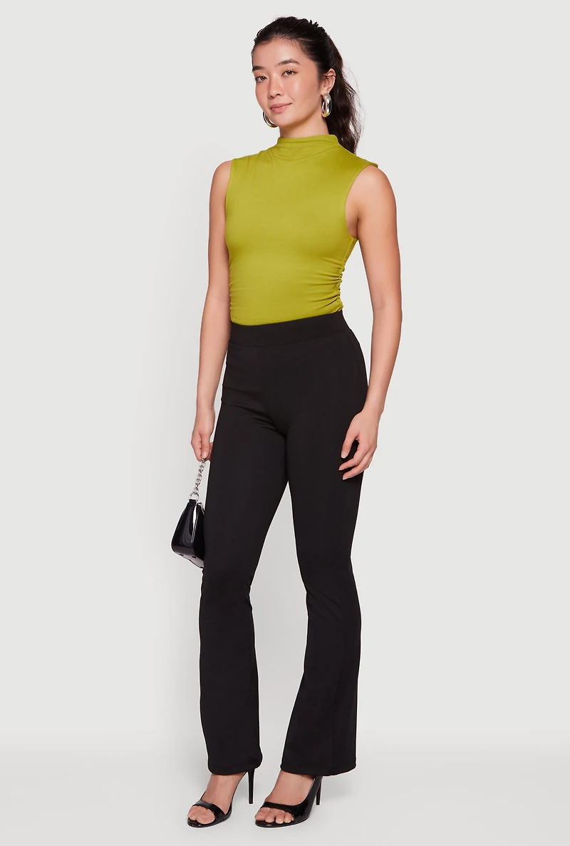 High Waisted Boot Cut Pull On Pants