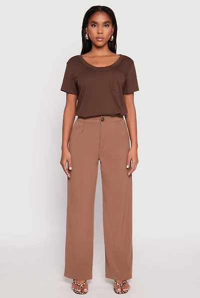 Womens High Waist Wide Leg Dress Pants,