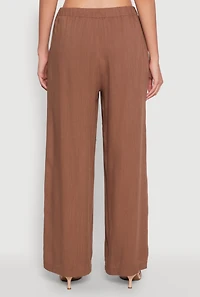 Womens Wide Leg Dress Pants, Brown, Size L