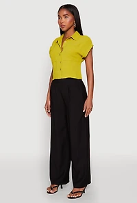 Womens Pull On Wide Leg Pants,