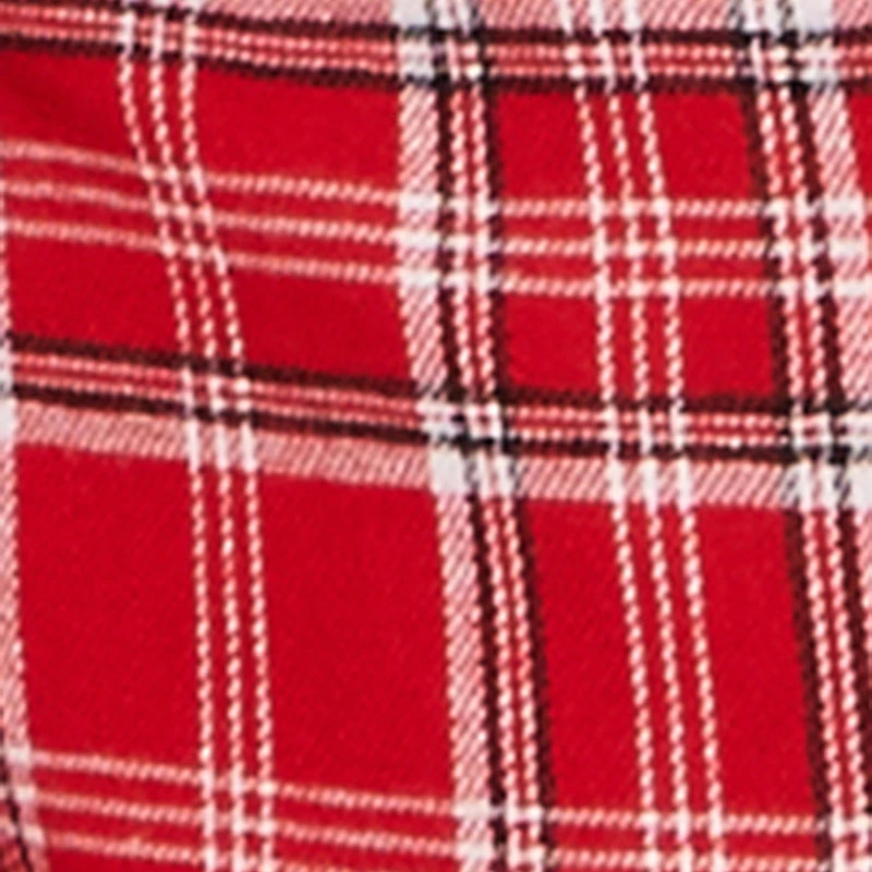 Plaid Brushed Knit Wide Leg Dress Pants