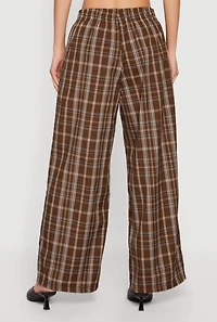 Plaid Wide Leg Pants