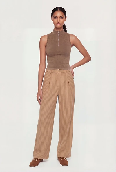Striped High Waisted Straight Leg Pants