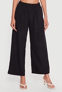 High Waisted Pleated Front Wide Leg Pants