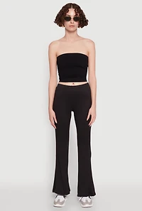 Womens High Waist Flared Yoga Pants, Black,