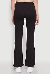 Womens High Waist Flared Yoga Pants, Black,