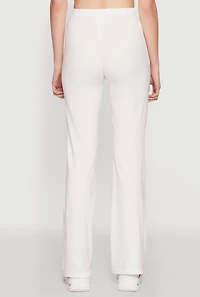 Womens High Waist Flared Yoga Pants, White, Size M