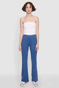 Womens High Waist Flared Yoga Pants, Blue,