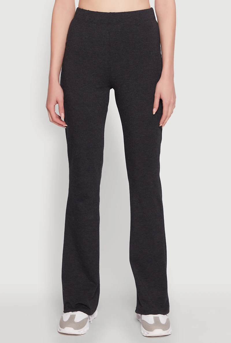 Womens High Waisted Flared Yoga Pants, Grey, Size M