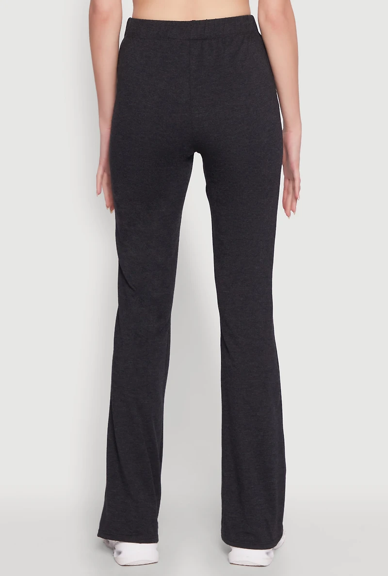 Womens High Waisted Flared Yoga Pants, Grey, Size M