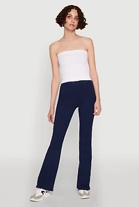 Womens High Waisted Flared Yoga Pants, Blue, Size XL