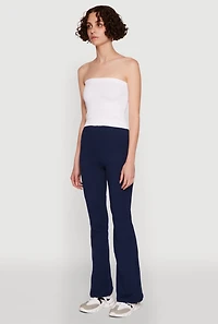 Womens High Waisted Flared Yoga Pants, Blue, Size XL