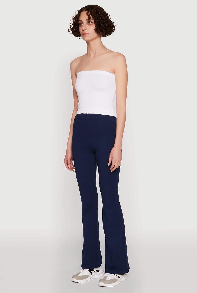 Womens High Waisted Flared Yoga Pants, Blue, Size M
