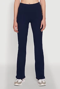 Womens High Waisted Flared Yoga Pants, Blue, Size XL