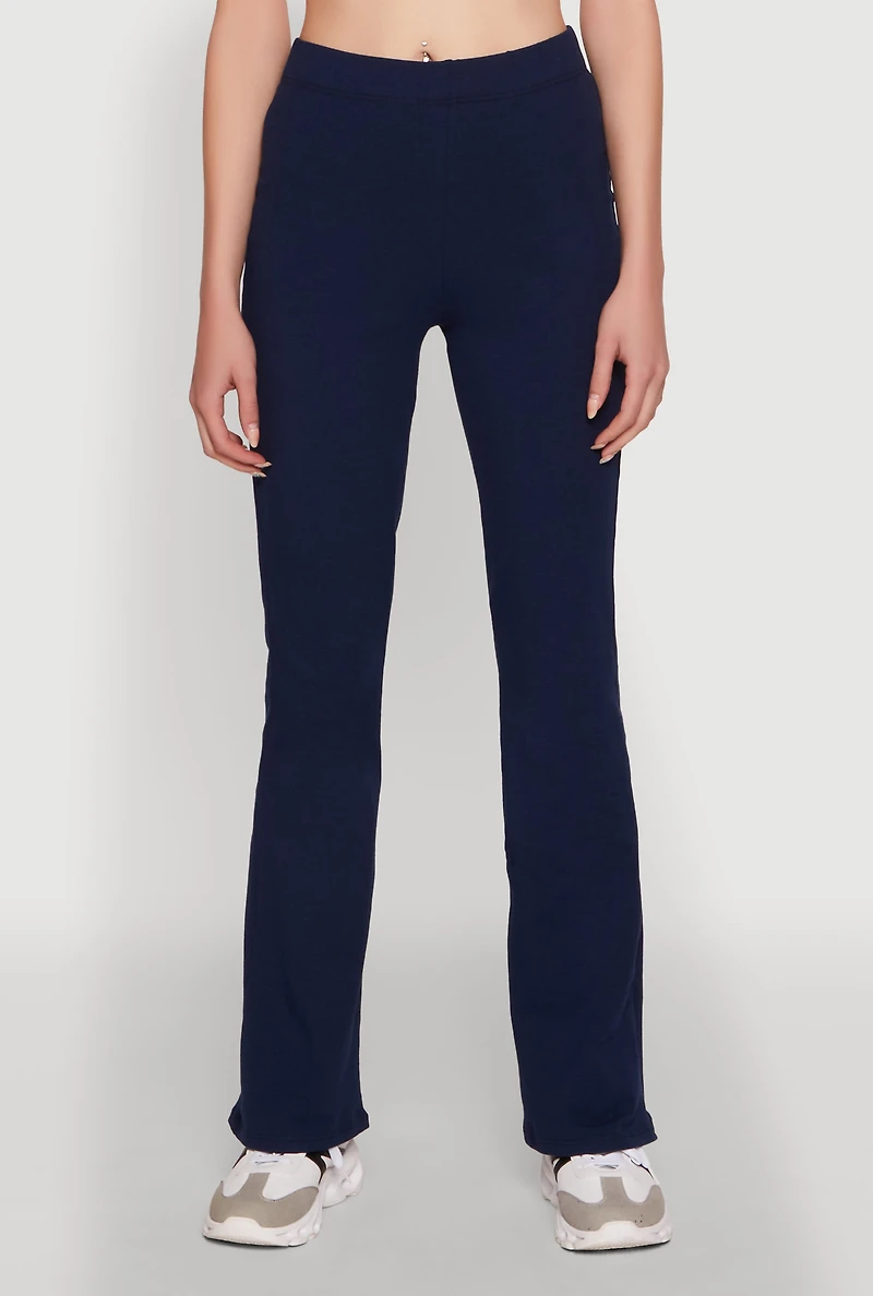 Womens High Waisted Flared Yoga Pants, Blue, Size M
