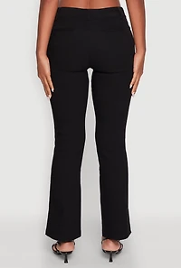 Womens Solid Slim Leg Dress Pants, Black, Size XL