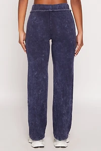 Fleece Acid Wash Pintuck Sweatpants