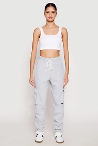 Fleece Cargo Pocket Drawstring Sweatpants