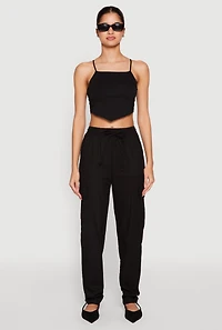 Womens Linen Cargo Pants,