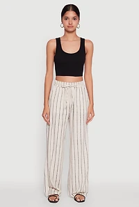 Womens Striped High Waisted Palazzo Pants, Multi, Size S