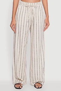 Womens Striped High Waisted Palazzo Pants, Multi, Size S