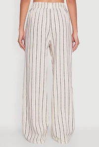 Womens Striped High Waisted Palazzo Pants, Multi, Size S