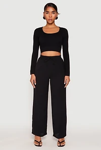 Faux Drawstring Dress Pants