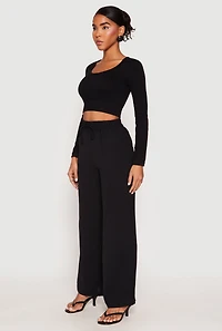 Faux Drawstring Dress Pants