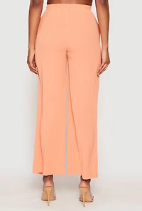 Womens Faux Drawstring Dress Pants, Orange, Size M