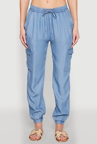 Chambray Cargo Joggers
