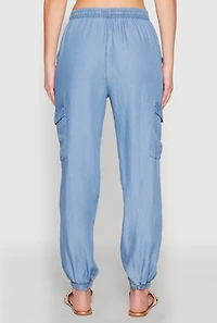 Chambray Cargo Joggers