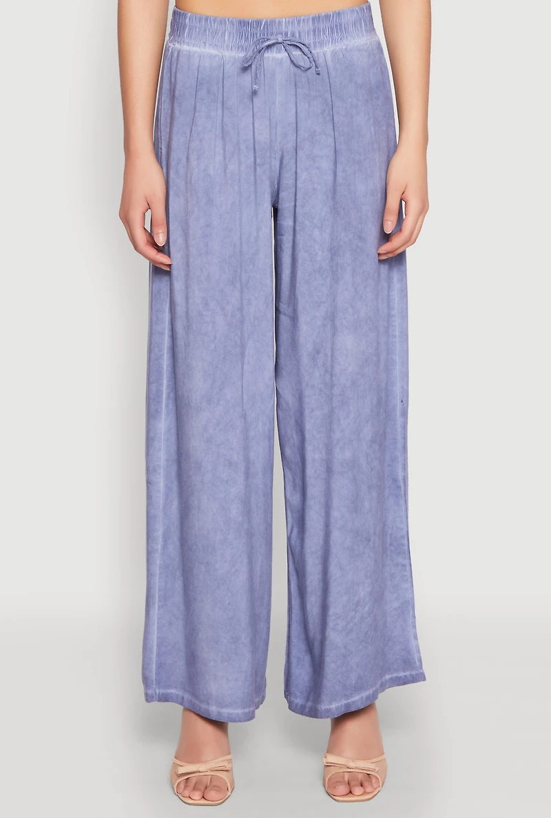 Womens Mineral Wash Palazzo Pants,
