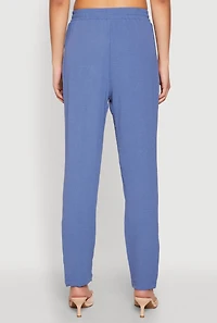 Womens Airy Drawstring Waist Pintuck Pants,