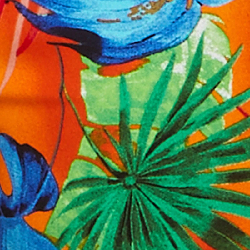 Tropical Leaf Print Palazzo Pants