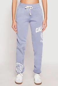 Womens California Graphic Drawstring Sweatpants, Blue, Size L