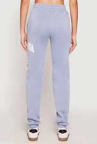 Womens California Graphic Drawstring Sweatpants, Blue, Size L