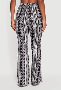 High Waisted Printed Pattern Flared Leggings