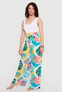 Smocked Waist Printed Palazzo Pants