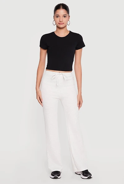 Modal Drawstring Waist Straight Leg Pants