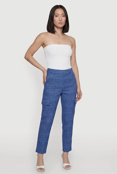 Hyper Stretch High Waisted Pull On Cargo Pants