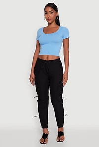 Stylish Cargo Pocket Toggle Drawstring Joggers