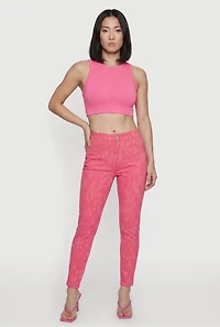 Hyper Stretch High Waisted Pull On Skinny Pants