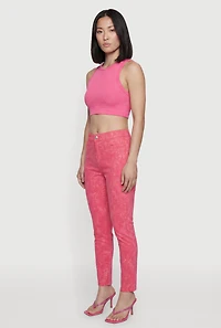 Hyper Stretch High Waisted Pull On Skinny Pants